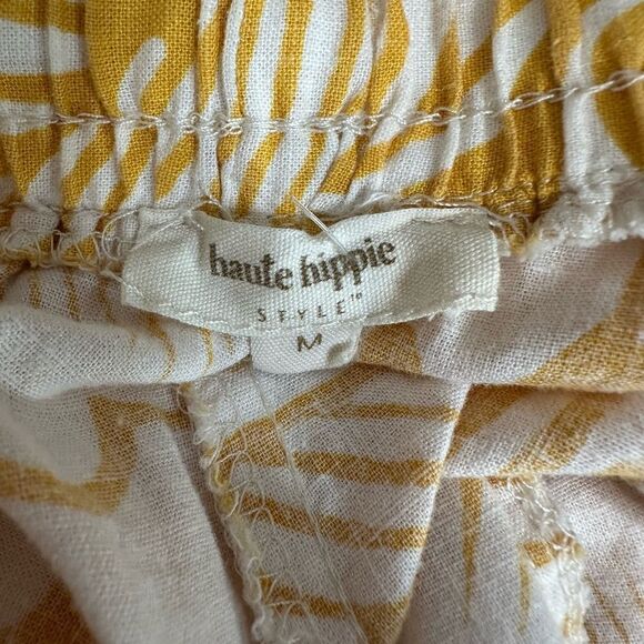 REVOLVE Haute Hippie Yellow Floral Linen Baggie Pants | Size M - Picture 9 of 10